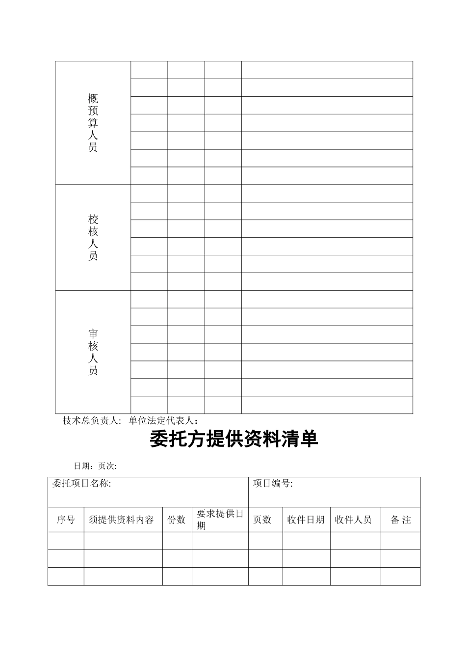 工程造价各类表格范本_第2页