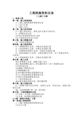 2025年完整的全套建筑工程施工资料目录