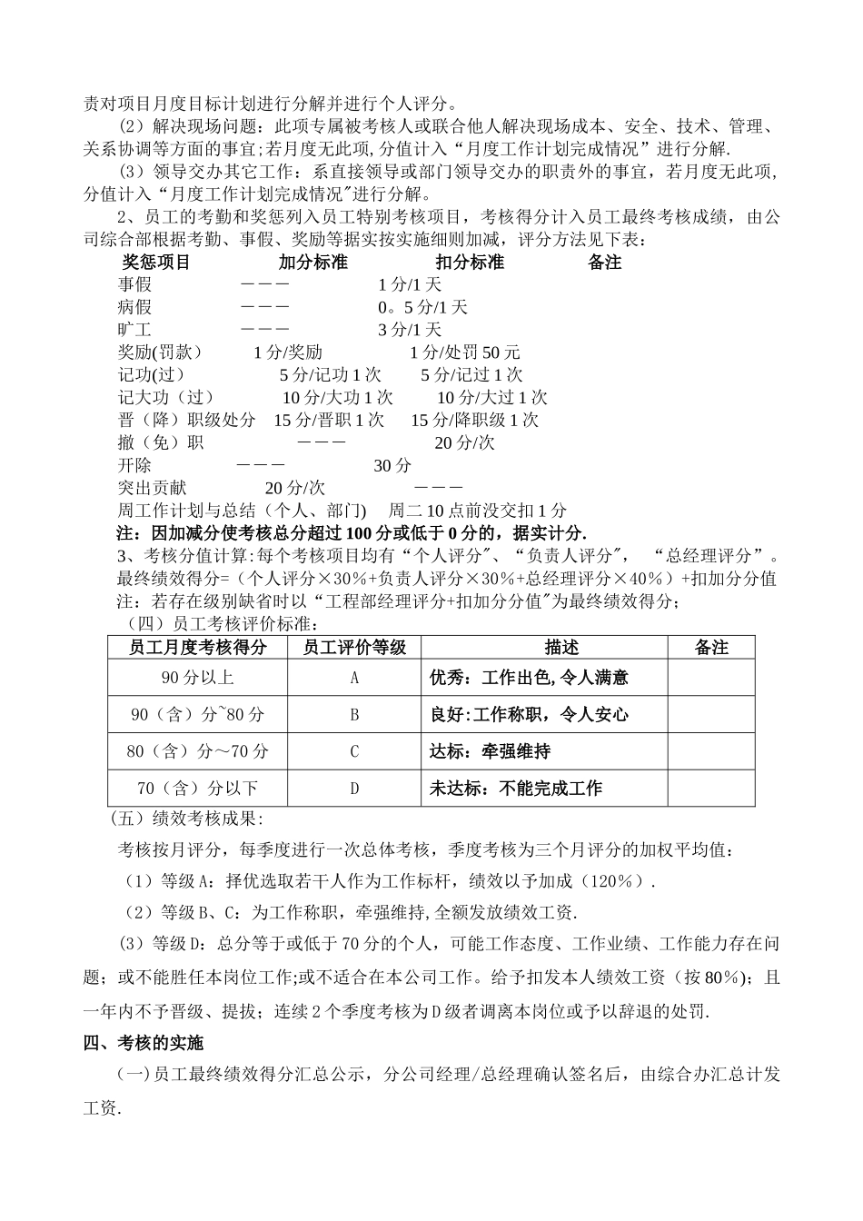 工程部绩效考核细则新_第3页