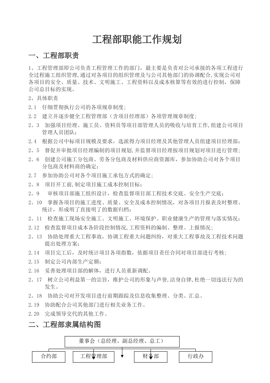 工程部职能工作规划_第1页