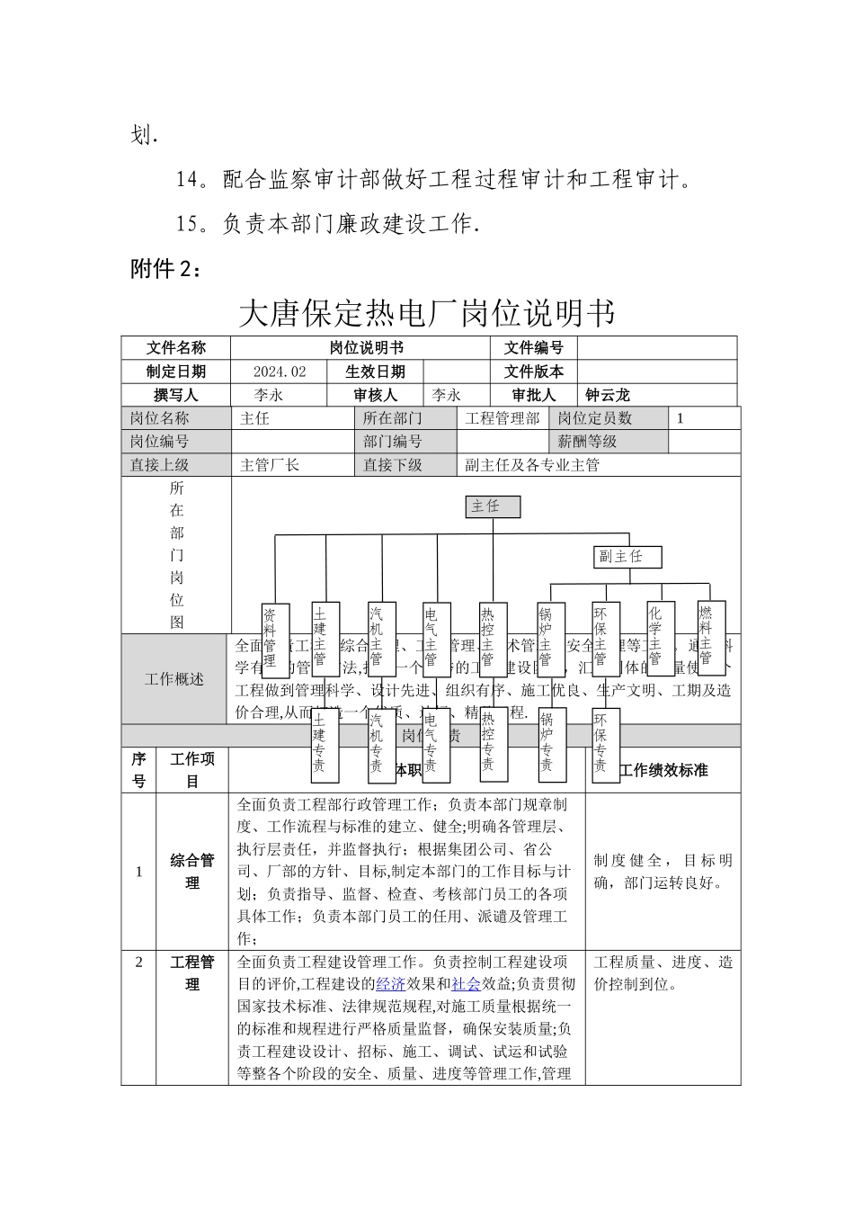 工程部部门职责与岗位说明_第3页
