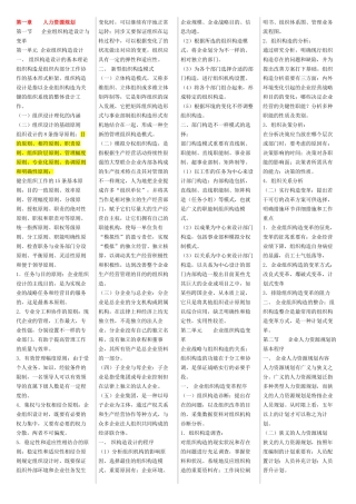 2025年人力资源二级知识点归纳