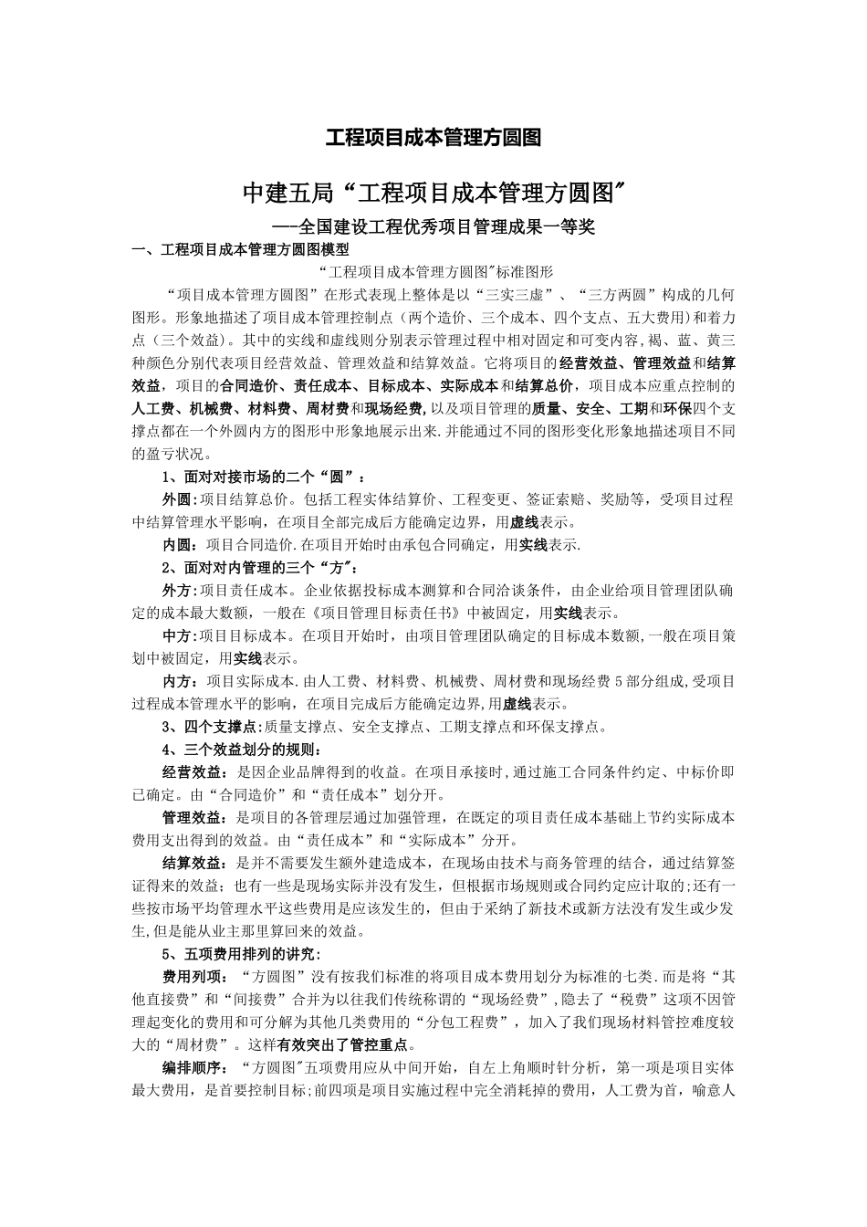 工程项目成本管理方圆图_第1页