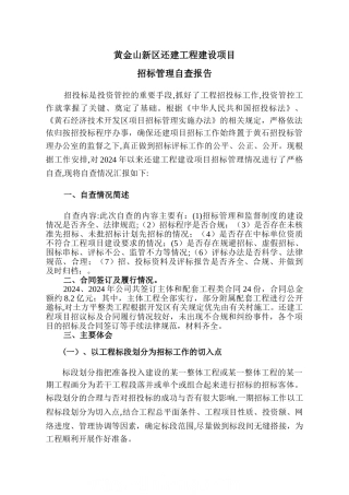 工程项目招标自查自纠报告