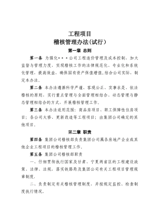 工程项目稽核管理办法