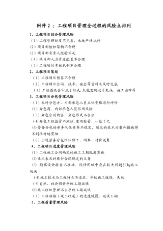 工程项目管理全过程的风险点罗列