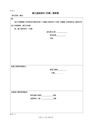 工程项目管理全套表格