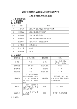 工程项目管理实施规划