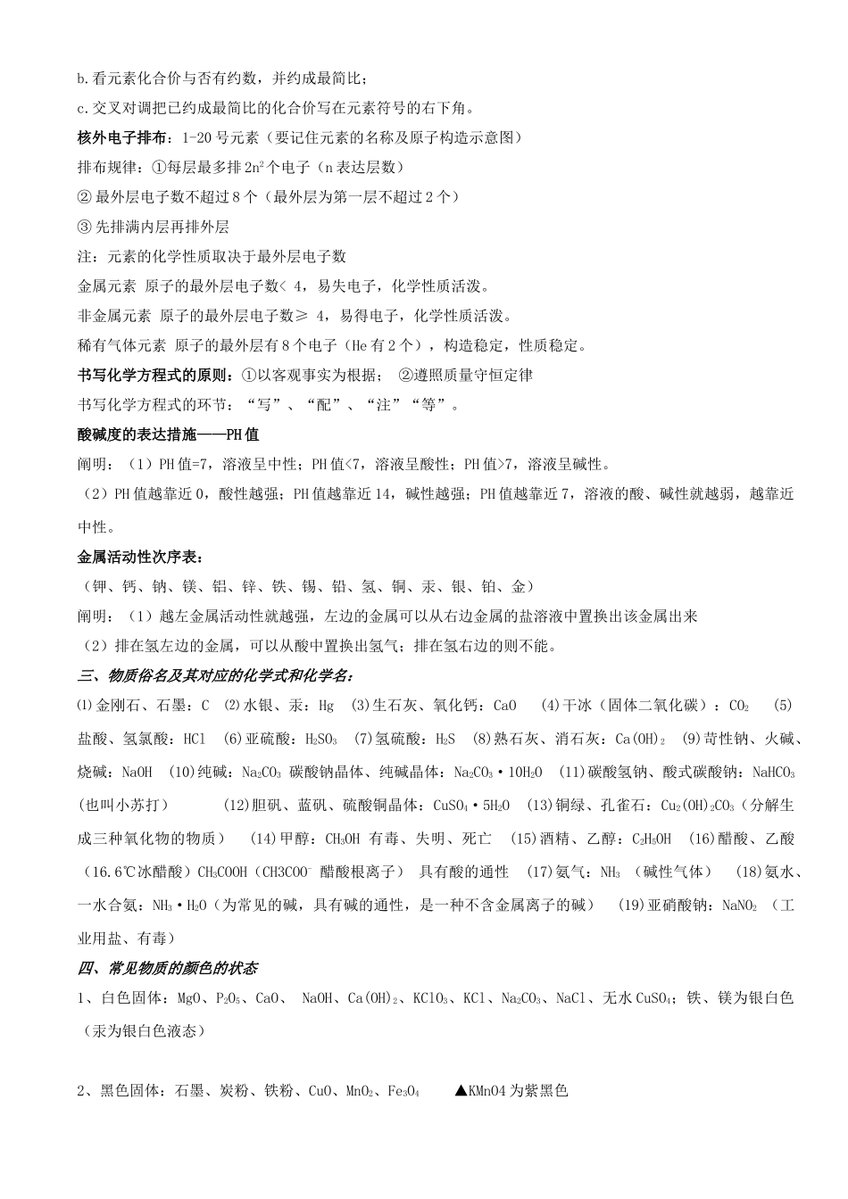 2025年初中化学中考复习知识点总结_第2页