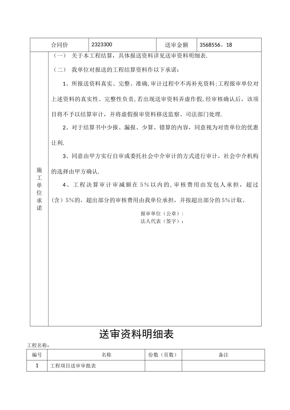 工程项目结算送审审批资料_第3页