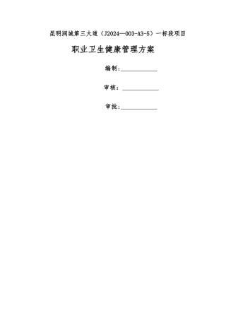 工程项目职业健康管理方案