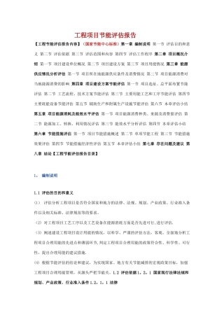 工程项目节能评估报告