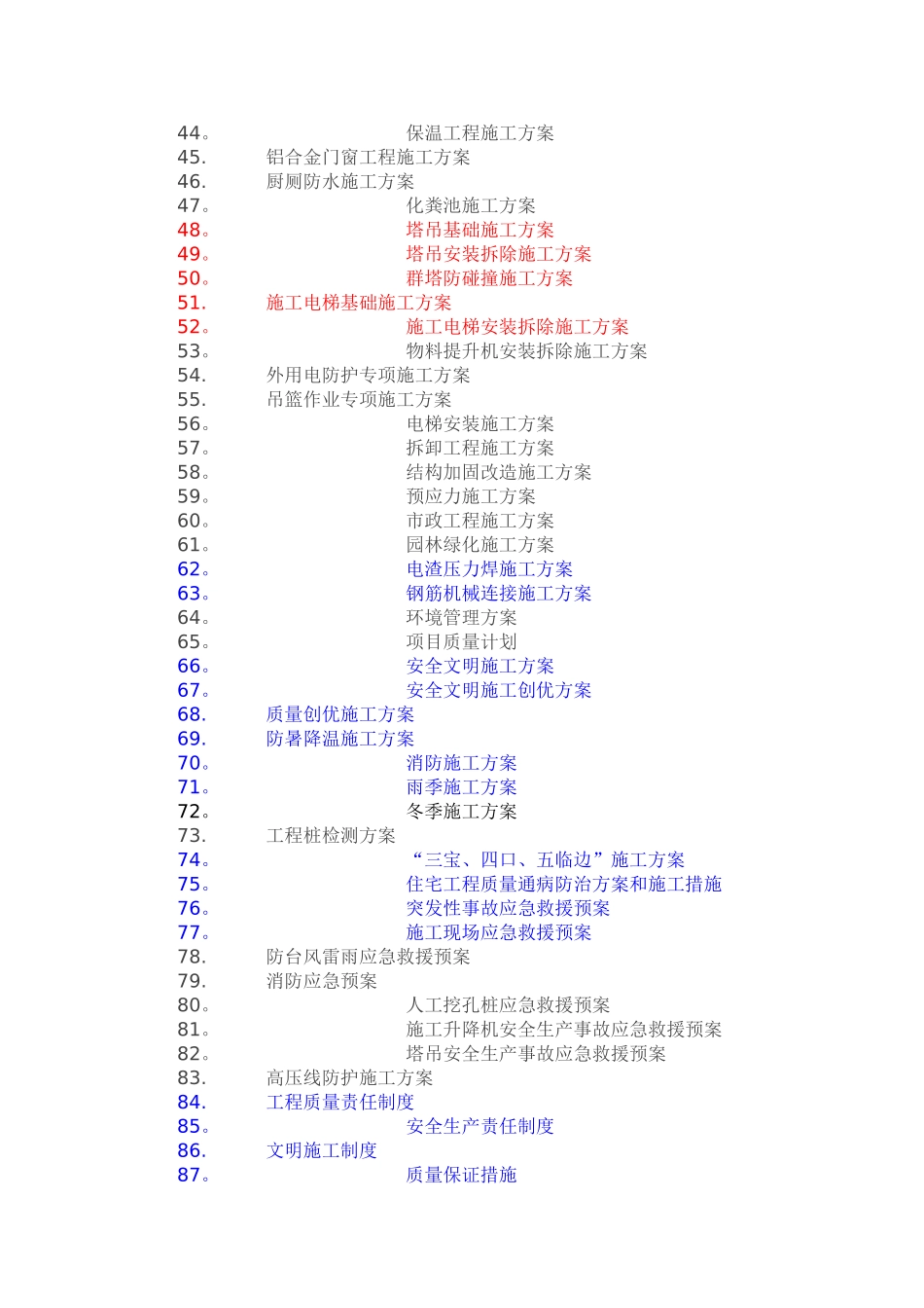 工程项目要编制的专项施工方案清单_第2页