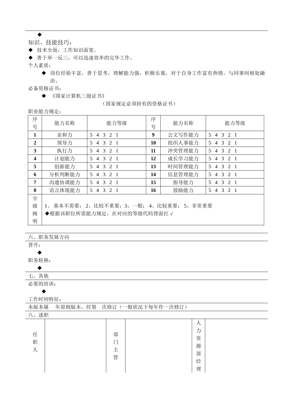 2025年岗位职责说明书网络管理员_第3页