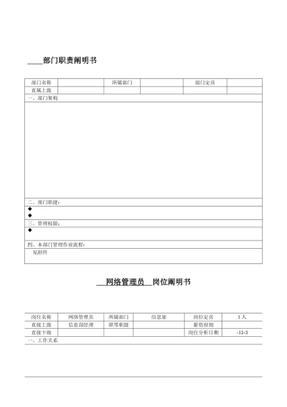 2025年岗位职责说明书网络管理员
