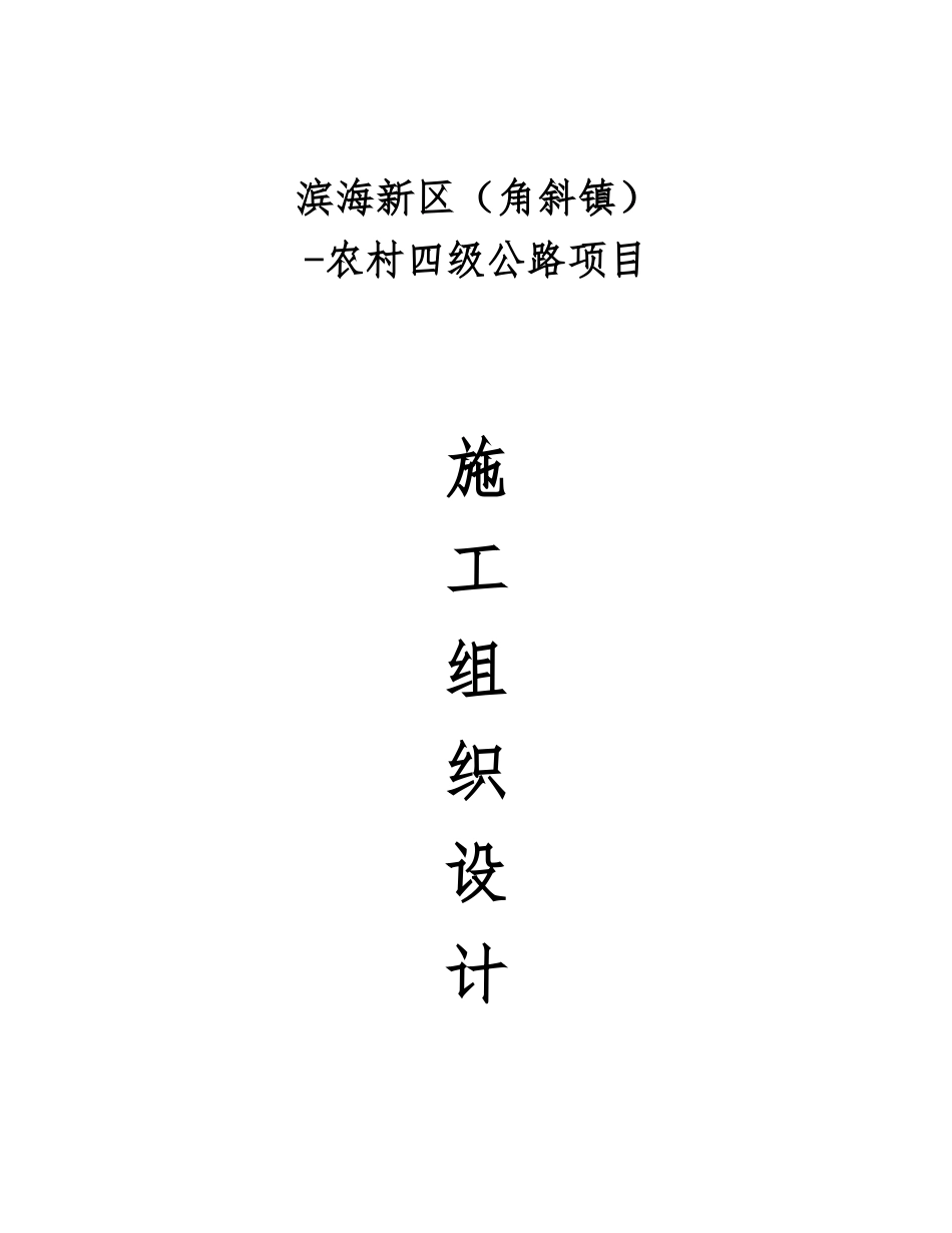 2025年农村四级公路项目水泥混凝土路面工程施工设计方案_第1页