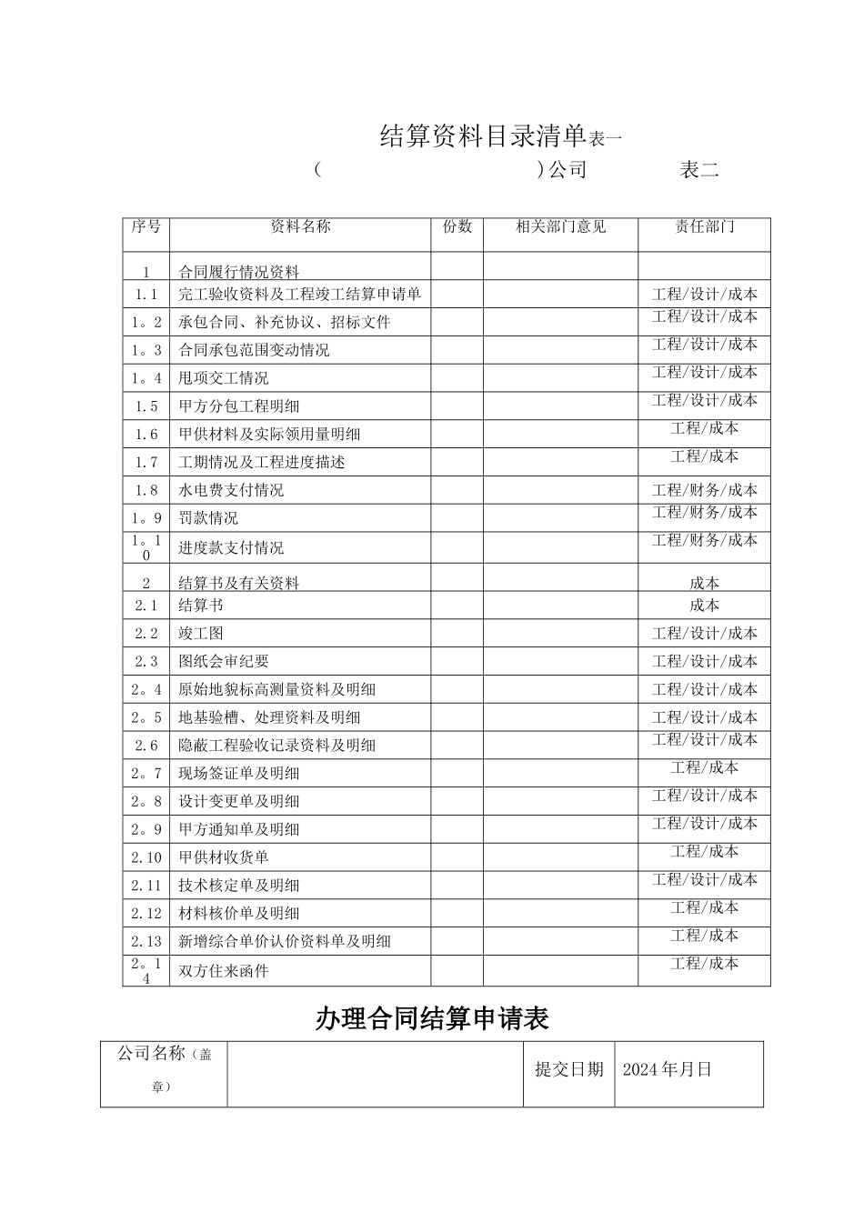 工程预结算表格_第1页