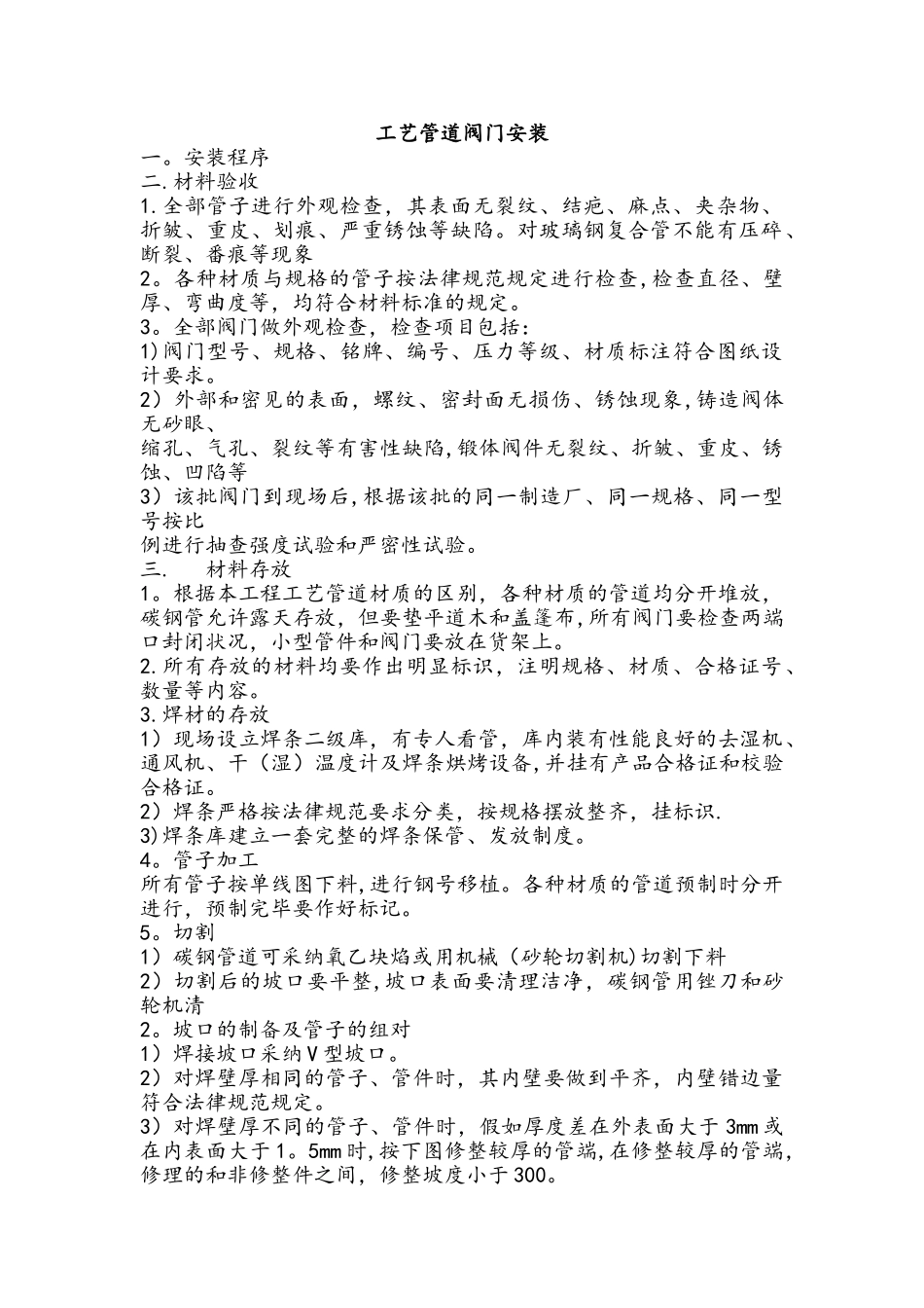 工艺管道阀门安装标准与流程图_第1页