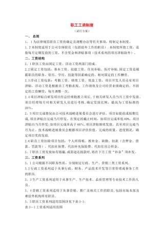 工资制度范本