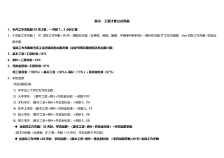 工资计算公式列表