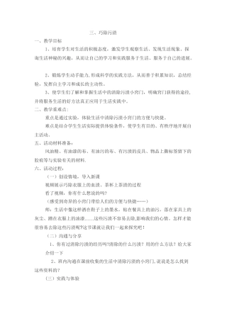 巧除污渍教案