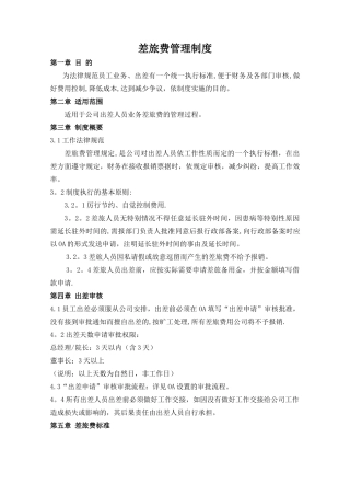 差旅费管理制度