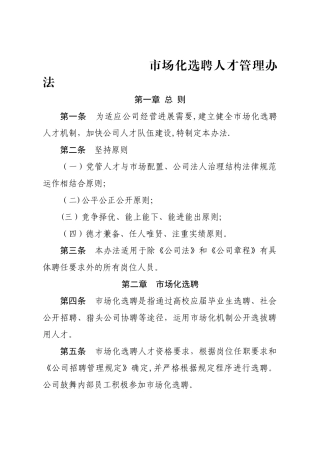 市场化人才选聘管理办法