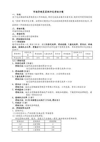 市场导购员星级评定考核方案