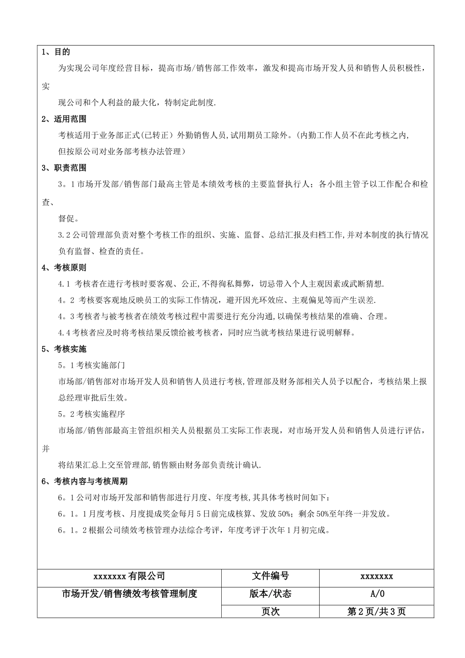 市场开发销售绩效考核管理制度_第3页