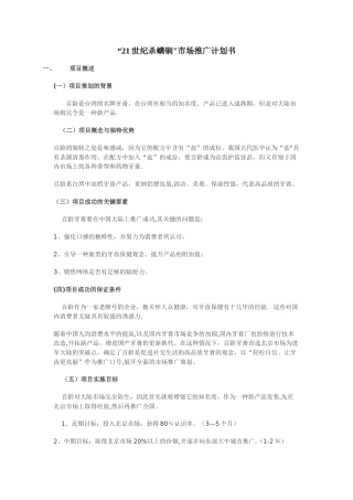 市场推广计划书范文