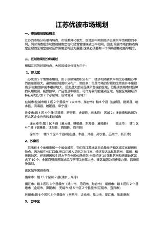 市场规划方案模板