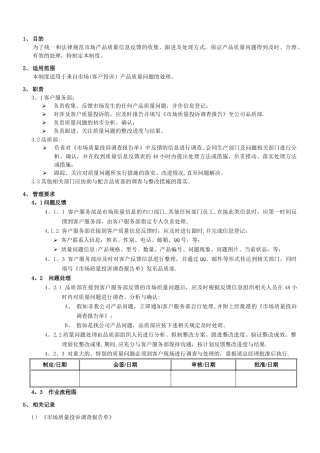 市场质量信息反馈及处理制度
