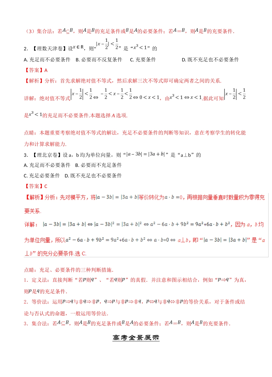 2025年三年高考数学理真题分类解析专题02常用逻辑用语_第3页