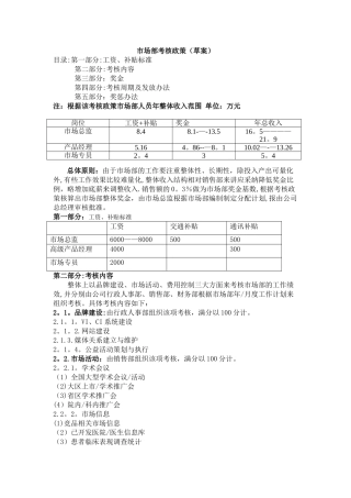 市场部考核政策