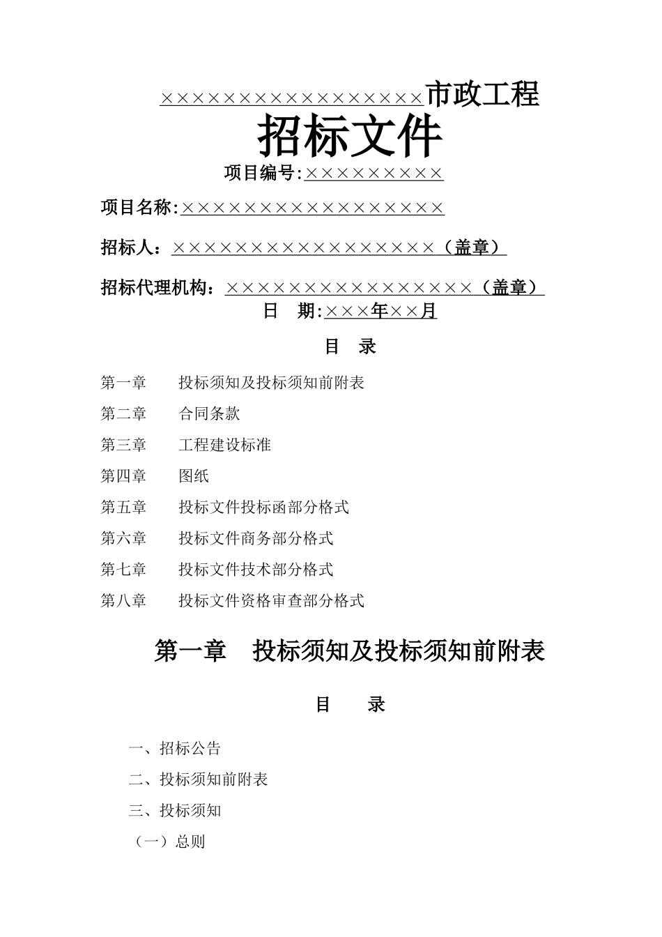 市政工程招标文件_第1页