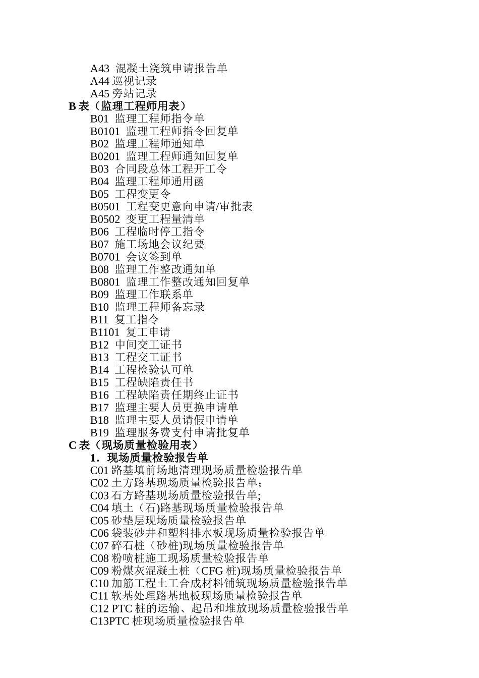 市政工程标准资料表格_第2页