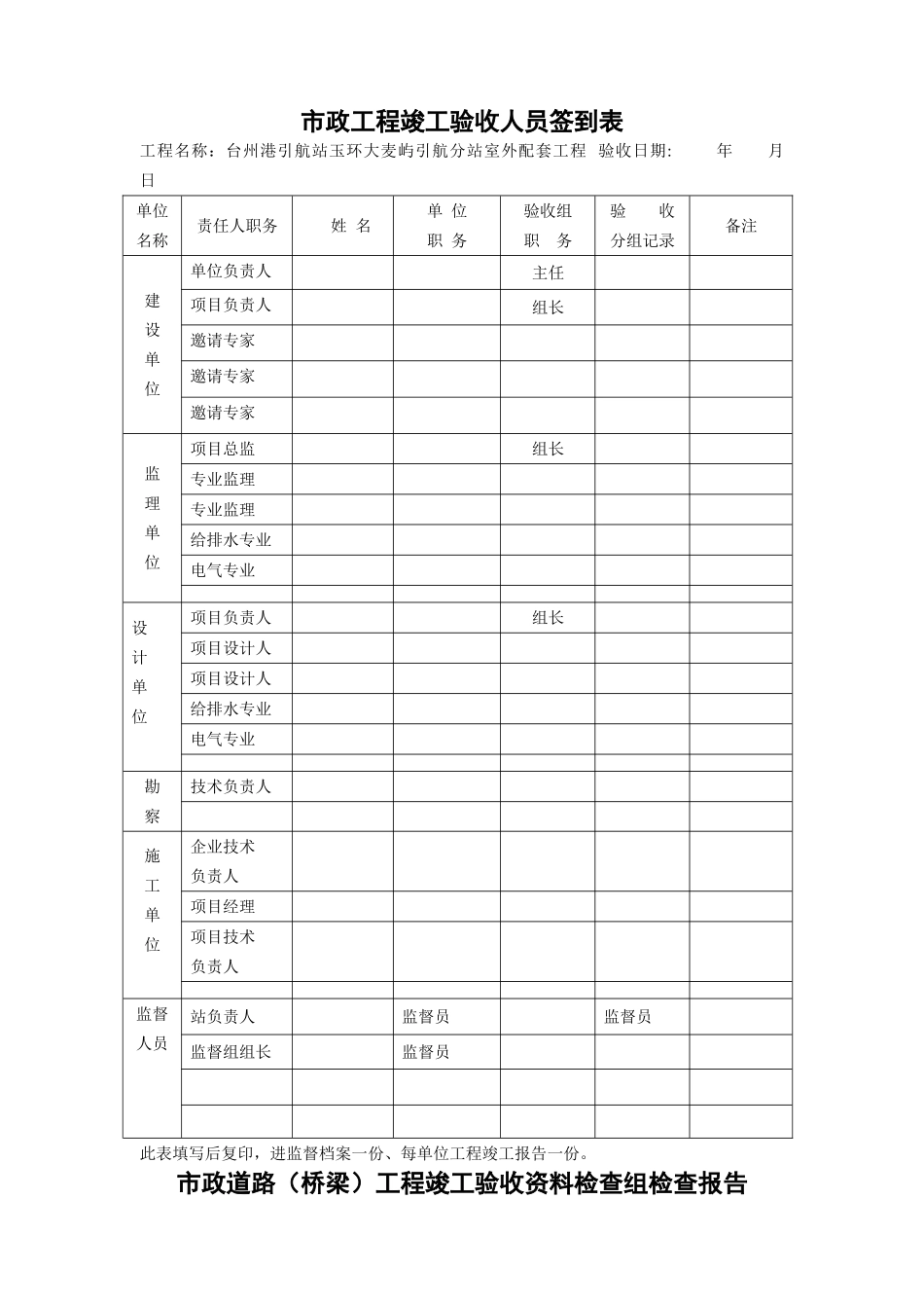 市政工程竣工验收人员签到表_第1页