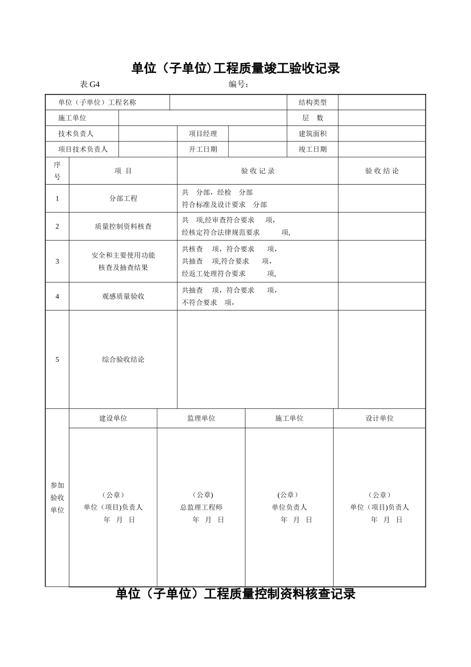 市政工程竣工验收表格_第1页