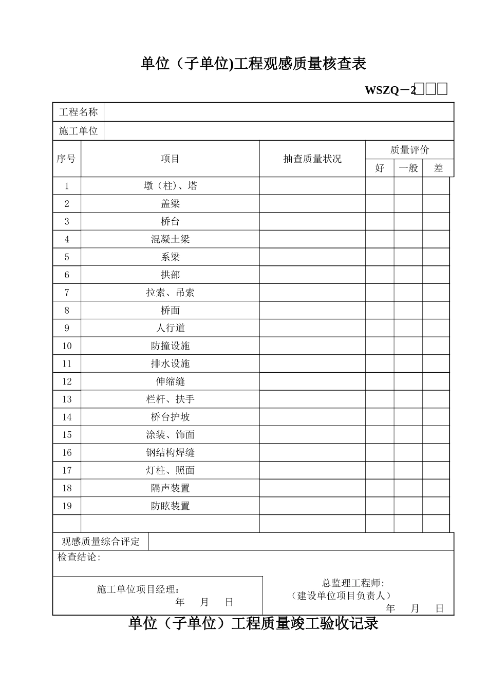 市政桥梁质检表格_第2页
