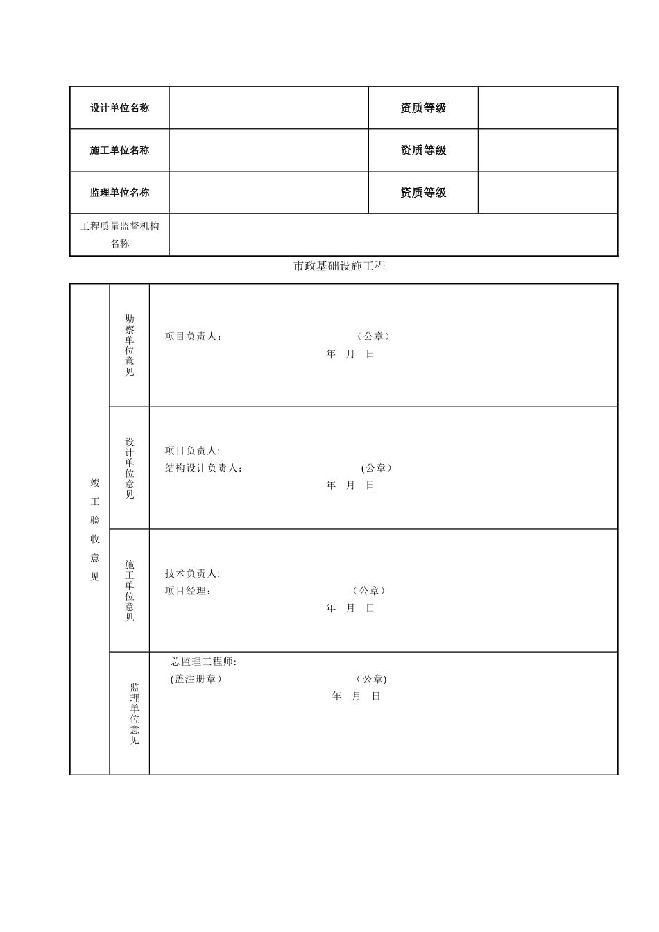 市政竣工验收备案表_第2页