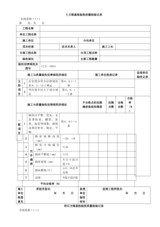 市政道路工程检验批质量检验记录表格-secret