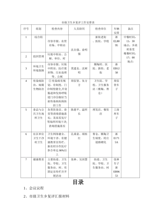 市级卫生乡复评工作安排表