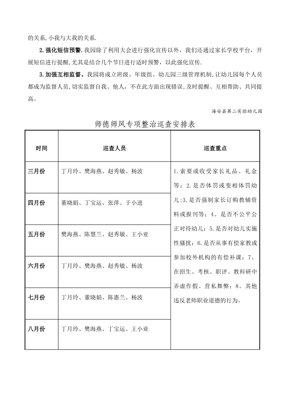 师德师风专项整治工作方案_第2页