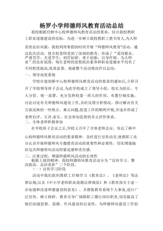 师德师风主题教育活动总结