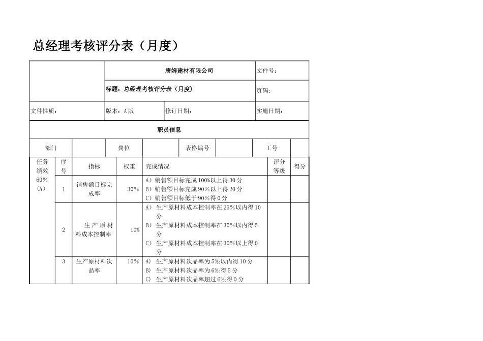 常务副总绩效考核表_第1页