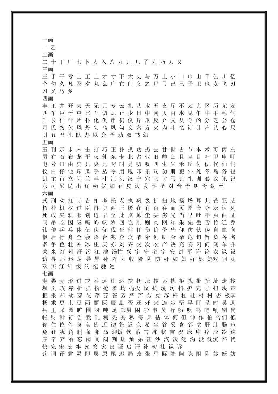 常用字-笔画顺序表_第2页