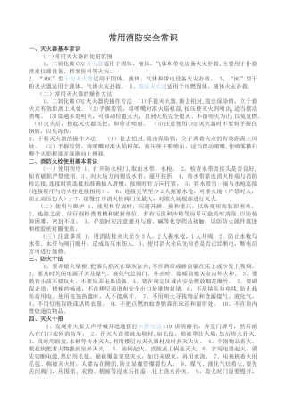 常用消防安全常识