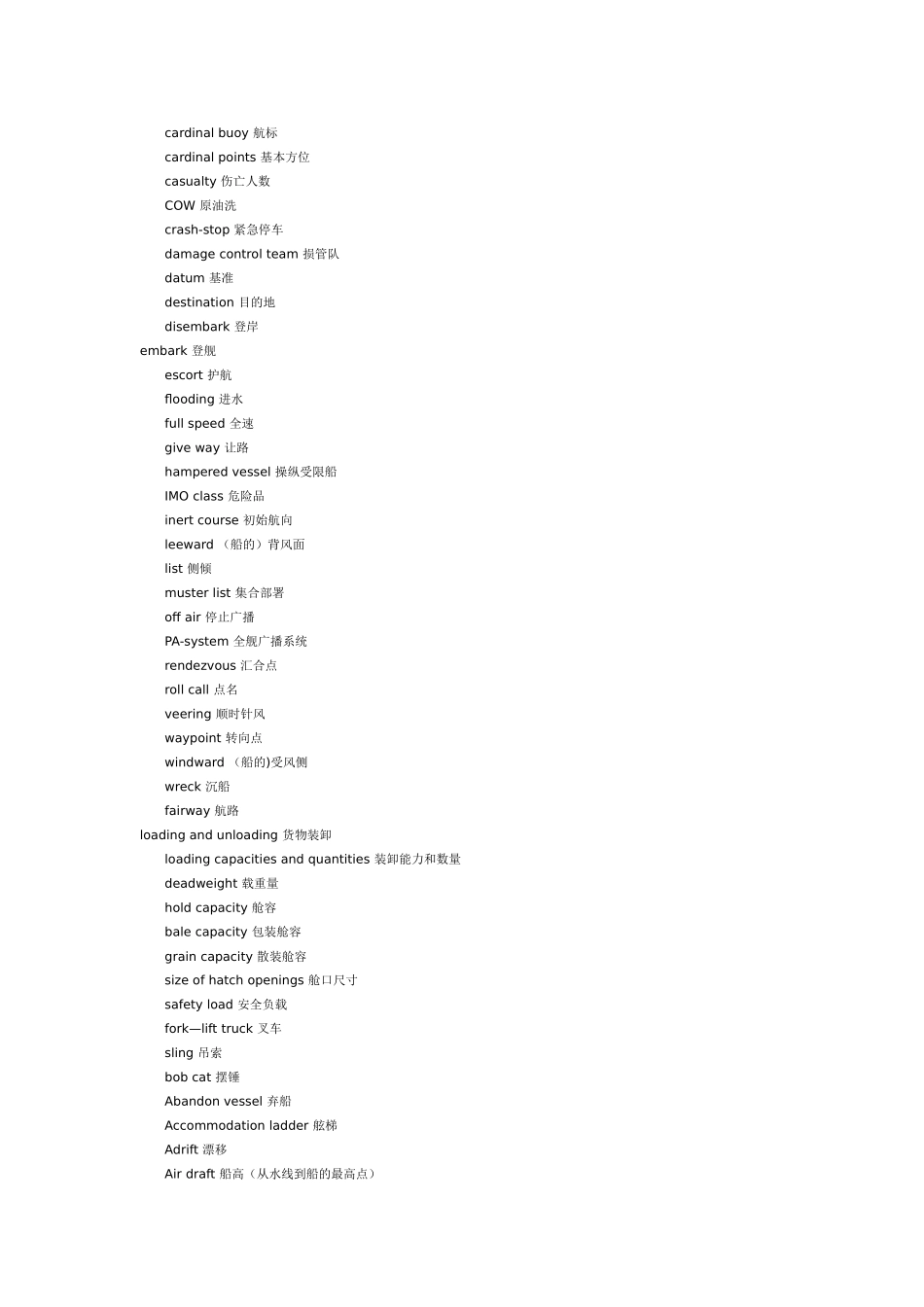 常用海事英语词汇表_第2页