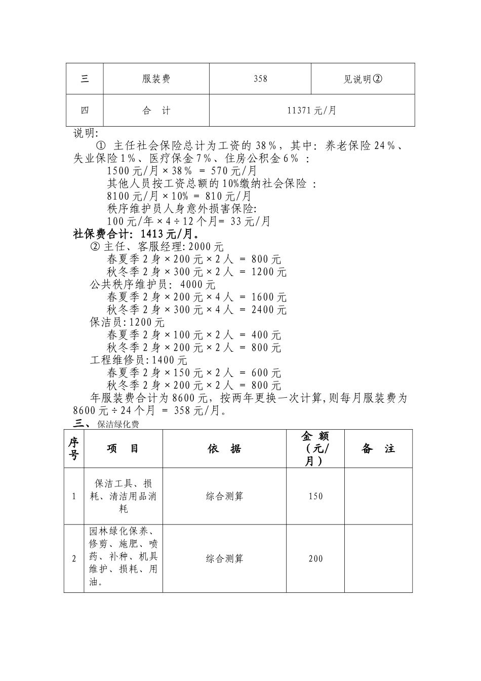 干休所物业管理费用测算_第2页