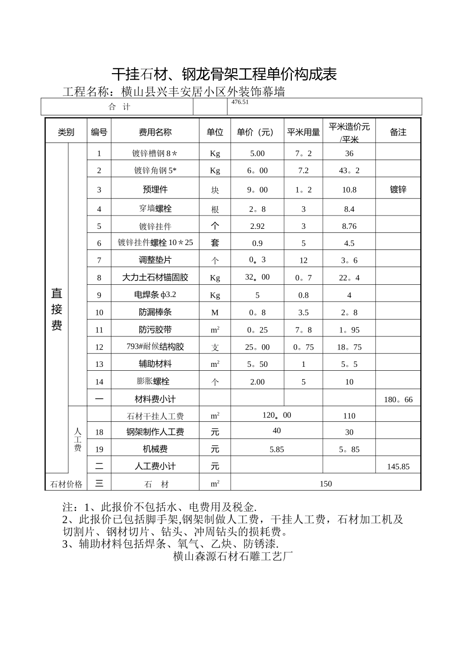干挂石材价格表_第1页